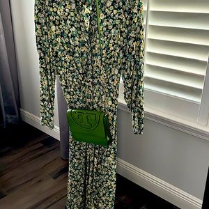 ZARA Black Floral Button Down Long Shirt Dress